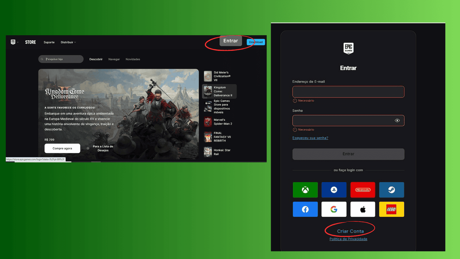 Tutorial of epic games