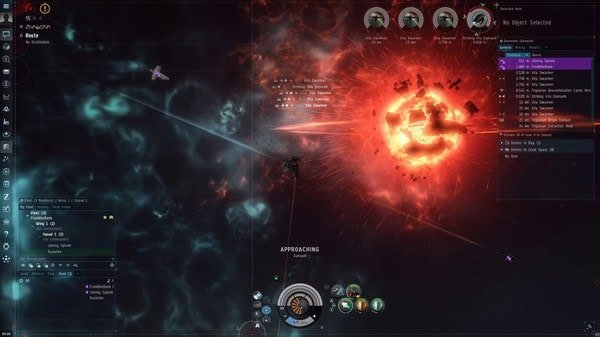 The image shows an explosion scene in space in the Eve online game